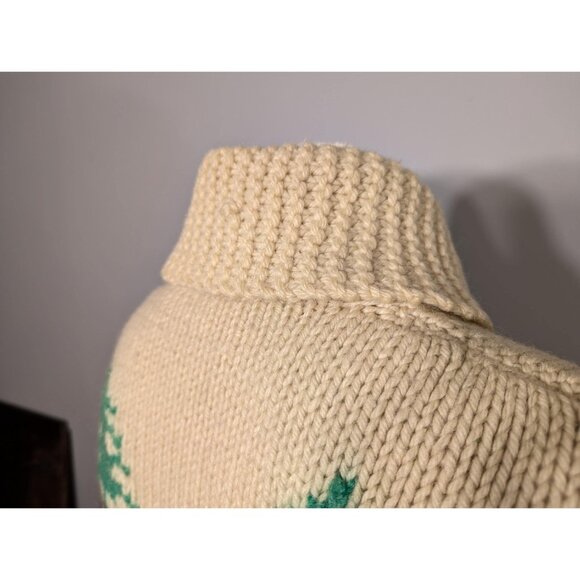 Classic Canadian Wool Cowichan Sweater Men M, thick chunky zip-up winter - Picture 7 of 9